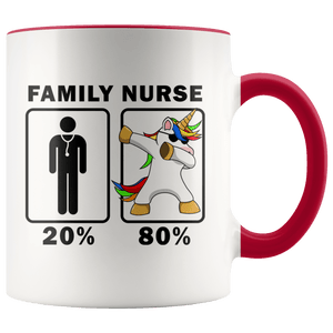 RobustCreative-Family Nurse Dabbing Unicorn 80 20 Principle Graduation Gift Mens - 11oz Accent Mug Medical Personnel Gift Idea