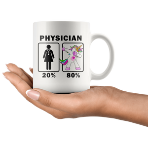 RobustCreative-Physician Dabbing Unicorn 20 80 Principle Superhero Girl Womens - 11oz White Mug Medical Personnel Gift Idea