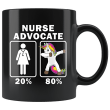 Load image into Gallery viewer, RobustCreative-Nurse Advocate Dabbing Unicorn 80 20 Principle Superhero Girl Womens - 11oz Black Mug Medical Personnel Gift Idea
