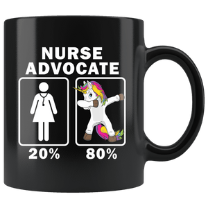 RobustCreative-Nurse Advocate Dabbing Unicorn 80 20 Principle Superhero Girl Womens - 11oz Black Mug Medical Personnel Gift Idea