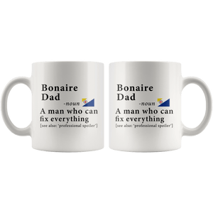 RobustCreative-Bonaire Dad Definition Bonaire Flag Fathers Day - 11oz White Mug family reunion gifts Gift Idea