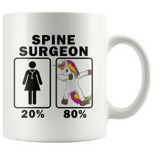 Load image into Gallery viewer, RobustCreative-Spine Surgeon Dabbing Unicorn 80 20 Principle Superhero Girl Womens - 11oz White Mug Medical Personnel Gift Idea
