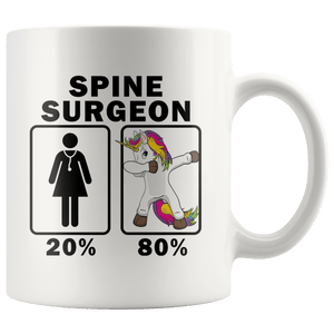 RobustCreative-Spine Surgeon Dabbing Unicorn 80 20 Principle Superhero Girl Womens - 11oz White Mug Medical Personnel Gift Idea