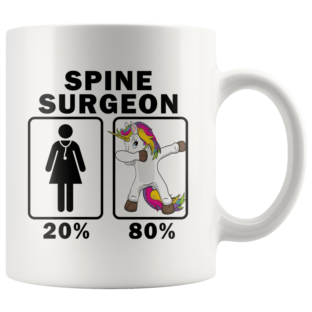 RobustCreative-Spine Surgeon Dabbing Unicorn 80 20 Principle Superhero Girl Womens - 11oz White Mug Medical Personnel Gift Idea