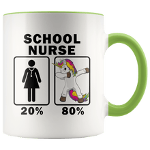 Load image into Gallery viewer, RobustCreative-School Nurse Dabbing Unicorn 80 20 Principle Superhero Girl Womens - 11oz Accent Mug Medical Personnel Gift Idea
