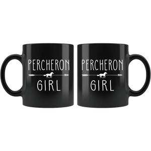 RobustCreative-Percheron Horse Girl Gifts Horses Lover Riding Racing - 11oz Black Mug Riding Lover Gift Idea