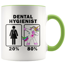 Load image into Gallery viewer, RobustCreative-Dental Hygienist Dabbing Unicorn 20 80 Principle Superhero Girl Womens - 11oz Accent Mug Medical Personnel Gift Idea
