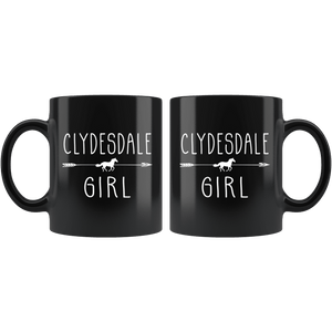 RobustCreative-Clydesdale Horse Girl Gifts Horses Lover Riding Racing - 11oz Black Mug Racing Lover Gift Idea