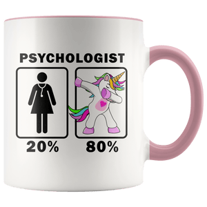 RobustCreative-Psychologist Dabbing Unicorn 20 80 Principle Superhero Girl Womens - 11oz Accent Mug Medical Personnel Gift Idea