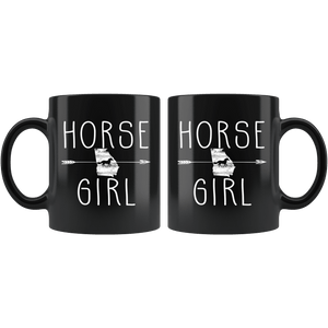 RobustCreative-Georgia Horse Girl Gifts Georgian Shape Country for women - 11oz Black Mug Racing Lover Gift Idea