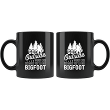 Load image into Gallery viewer, RobustCreative-Bigfoot Go Outside Worst Case Scenario Hide and Seek - 11oz Black Mug Science Fiction Lover Gift Idea
