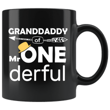 Load image into Gallery viewer, RobustCreative-Granddaddy of Mr Onederful  1st Birthday Baby Boy Outfit Black 11oz Mug Gift Idea
