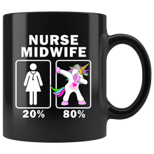 Load image into Gallery viewer, RobustCreative-Nurse Midwife Dabbing Unicorn 20 80 Principle Superhero Girl Womens - 11oz Black Mug Medical Personnel Gift Idea
