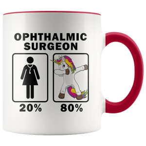 RobustCreative-Ophthalmic Surgeon Dabbing Unicorn 80 20 Principle Superhero Girl Womens - 11oz Accent Mug Medical Personnel Gift Idea