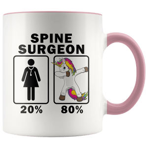 RobustCreative-Spine Surgeon Dabbing Unicorn 80 20 Principle Superhero Girl Womens - 11oz Accent Mug Medical Personnel Gift Idea