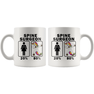 RobustCreative-Spine Surgeon Dabbing Unicorn 80 20 Principle Superhero Girl Womens - 11oz White Mug Medical Personnel Gift Idea