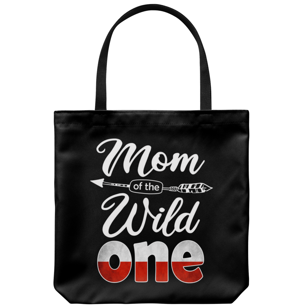 RobustCreative-Polish Mom of the Wild One Birthday Poland Flag Tote Bag Gift Idea