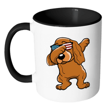 Load image into Gallery viewer, RobustCreative-Dabbing Cocker Spaniel Dog America Flag - Patriotic Merica Murica Pride - 4th of July USA Independence Day - 11oz Black &amp; White Funny Coffee Mug Women Men Friends Gift ~ Both Sides Printed

