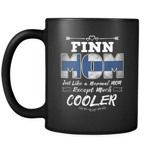 RobustCreative-Best Mom Ever is from Finland - Finn Flag 11oz Funny Black Coffee Mug - Mothers Day Independence Day - Women Men Friends Gift - Both Sides Printed (Distressed)