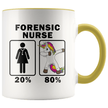 Load image into Gallery viewer, RobustCreative-Forensic Nurse Dabbing Unicorn 80 20 Principle Superhero Girl Womens - 11oz Accent Mug Medical Personnel Gift Idea
