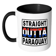 Load image into Gallery viewer, RobustCreative-Straight Outta Paraguay - Paraguayan Flag 11oz Funny Black &amp; White Coffee Mug - Independence Day Family Heritage - Women Men Friends Gift - Both Sides Printed (Distressed)
