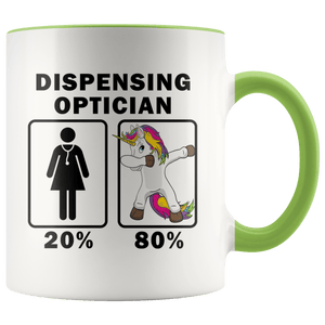 RobustCreative-Dispensing Optician Dabbing Unicorn 80 20 Principle Superhero Girl Womens - 11oz Accent Mug Medical Personnel Gift Idea