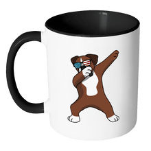 Load image into Gallery viewer, RobustCreative-Dabbing Boxer Dog America Flag - Patriotic Merica Murica Pride - 4th of July USA Independence Day - 11oz Black &amp; White Funny Coffee Mug Women Men Friends Gift ~ Both Sides Printed
