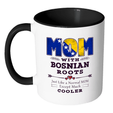 Load image into Gallery viewer, RobustCreative-Best Mom Ever with Bosnian Roots - Bosnia Flag 11oz Funny Black &amp; White Coffee Mug - Mothers Day Independence Day - Women Men Friends Gift - Both Sides Printed (Distressed)
