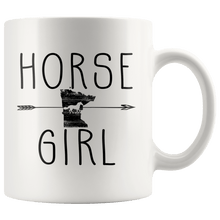 Load image into Gallery viewer, RobustCreative-Minnesota Horse Girl Gifts Minnesotan Shape Country for women - 11oz White Mug Riding Lover Gift Idea
