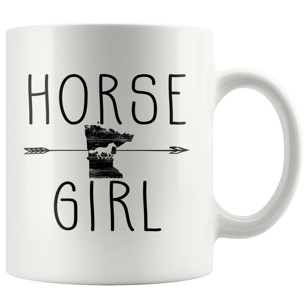 RobustCreative-Minnesota Horse Girl Gifts Minnesotan Shape Country for women - 11oz White Mug Riding Lover Gift Idea