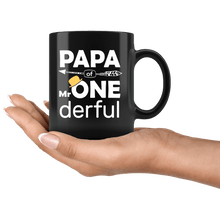 Load image into Gallery viewer, RobustCreative-Papa of Mr Onederful  1st Birthday Baby Boy Outfit Black 11oz Mug Gift Idea
