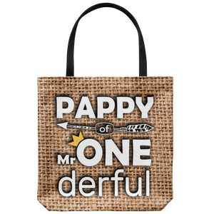 RobustCreative-Pappy of Mr Onederful Crown 1st Birthday Boy Im One Outfit Tote Bag Gift Idea