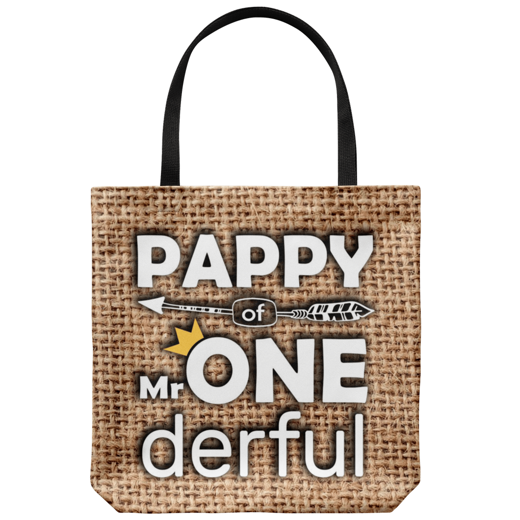 RobustCreative-Pappy of Mr Onederful Crown 1st Birthday Boy Im One Outfit Tote Bag Gift Idea
