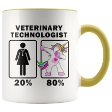 Load image into Gallery viewer, RobustCreative-Veterinary Technologist Dabbing Unicorn 20 80 Principle Superhero Girl Womens - 11oz Accent Mug Medical Personnel Gift Idea
