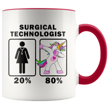 Load image into Gallery viewer, RobustCreative-Surgical Technologist Dabbing Unicorn 20 80 Principle Superhero Girl Womens - 11oz Accent Mug Medical Personnel Gift Idea
