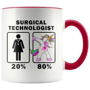 RobustCreative-Surgical Technologist Dabbing Unicorn 20 80 Principle Superhero Girl Womens - 11oz Accent Mug Medical Personnel Gift Idea