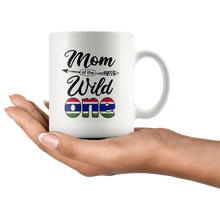 Load image into Gallery viewer, RobustCreative-Gambian Mom of the Wild One Birthday Gambia Flag White 11oz Mug Gift Idea
