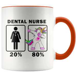 RobustCreative-Dental Nurse Dabbing Unicorn 20 80 Principle Superhero Girl Womens - 11oz Accent Mug Medical Personnel Gift Idea