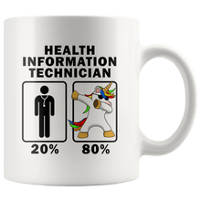 Load image into Gallery viewer, RobustCreative-Health Information Technician Dabbing Unicorn 80 20 Principle Graduation Gift Mens - 11oz White Mug Medical Personnel Gift Idea
