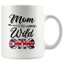 Load image into Gallery viewer, RobustCreative-British Mom of the Wild One Birthday Great Britain Flag White 11oz Mug Gift Idea
