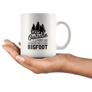 RobustCreative-Bigfoot Go Outside Worst Case Scenario Hide and Seek - 11oz White Mug Science Fiction Lover Gift Idea