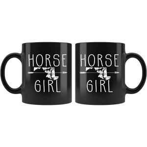 RobustCreative-Maryland Horse Girl Gifts Marylander Shape Country for women - 11oz Black Mug Riding Lover Gift Idea