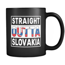 Load image into Gallery viewer, RobustCreative-Straight Outta Slovakia - Slovak Flag 11oz Funny Black Coffee Mug - Independence Day Family Heritage - Women Men Friends Gift - Both Sides Printed (Distressed)
