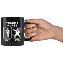 Load image into Gallery viewer, RobustCreative-Trauma Nurse Dabbing Unicorn 80 20 Principle Graduation Gift Mens - 11oz Black Mug Medical Personnel Gift Idea
