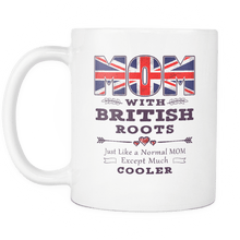 Load image into Gallery viewer, RobustCreative-Best Mom Ever with British Roots - Great Britain Flag 11oz Funny White Coffee Mug - Mothers Day Independence Day - Women Men Friends Gift - Both Sides Printed (Distressed)
