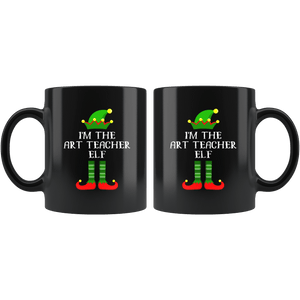 RobustCreative-Im The Art Teacher Elf Christmas Teaching's - 11oz Black Mug I Just Really Like to Teach Cute Tiny Humans Gift Idea