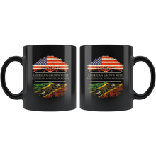 Load image into Gallery viewer, RobustCreative-Kittitian or Nevisian Roots American Grown Fathers Day Gift - Kittitian or Nevisian Pride 11oz Funny Black Coffee Mug - Real Saint Kitts &amp; Nevis Hero Flag Papa National Heritage - Friends Gift - Both Sides Printed
