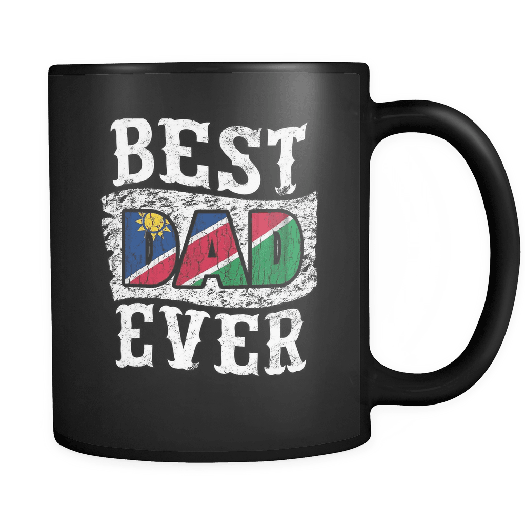 RobustCreative-Best Dad Ever Namibia Flag - Fathers Day Gifts - Promoted to Daddy Gift From Kids - 11oz Black Funny Coffee Mug Women Men Friends Gift ~ Both Sides Printed