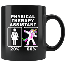 Load image into Gallery viewer, RobustCreative-Physical Therapy Assistant Dabbing Unicorn 20 80 Principle Superhero Girl Womens - 11oz Black Mug Medical Personnel Gift Idea
