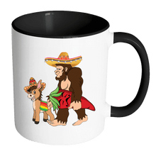 Load image into Gallery viewer, RobustCreative-Bigfoot Sasquatch Donkey Chili Pepper - Cinco De Mayo Mexican Fiesta - No Siesta Mexico Party - 11oz Black &amp; White Funny Coffee Mug Women Men Friends Gift ~ Both Sides Printed
